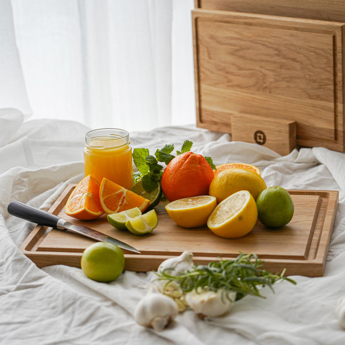 Elegante eikenhouten snijplank van Qookware