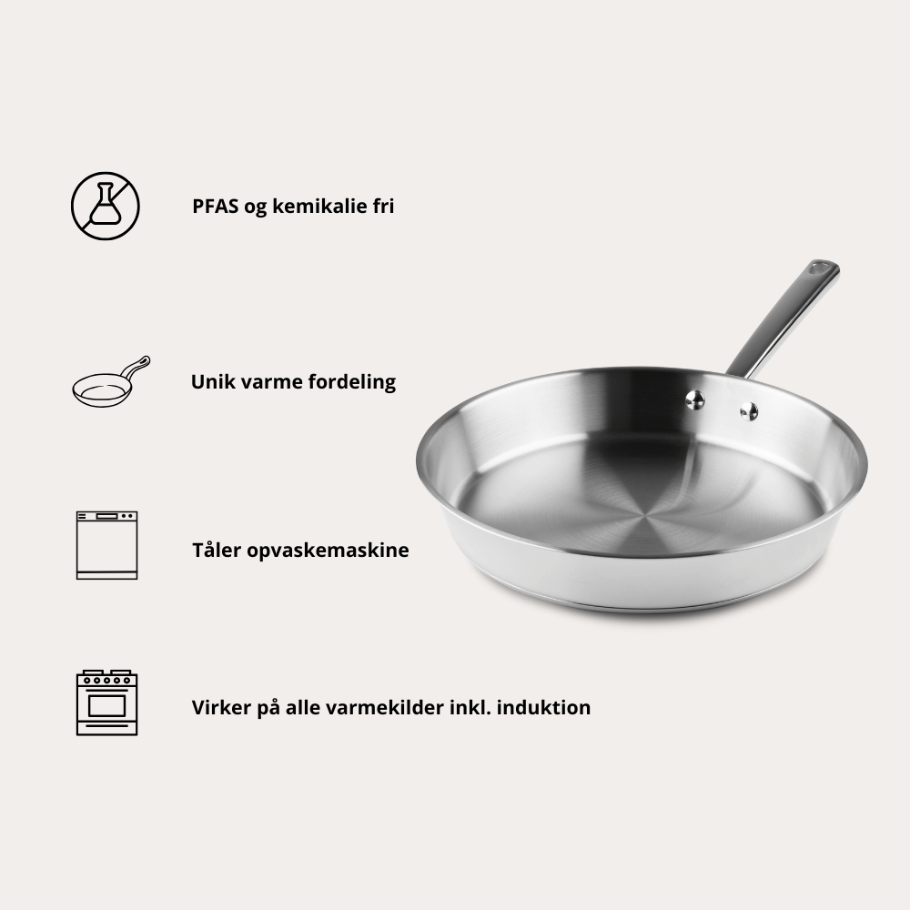 Koekenpan van roestvrij staal van 28 cm van Qookware