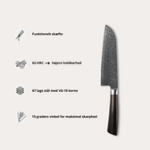 Santoku mes Rose van Qookware