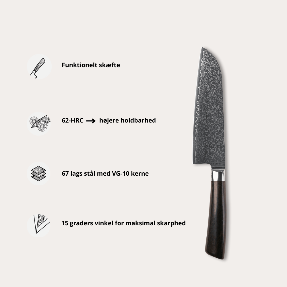 Santoku mes Rose van Qookware