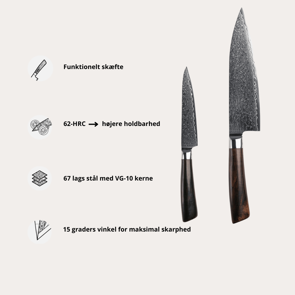 Messenset Starter Set Rose met 2 messen van Qookware