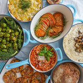 Grote set van geëmailleerd gietijzer van Qookware