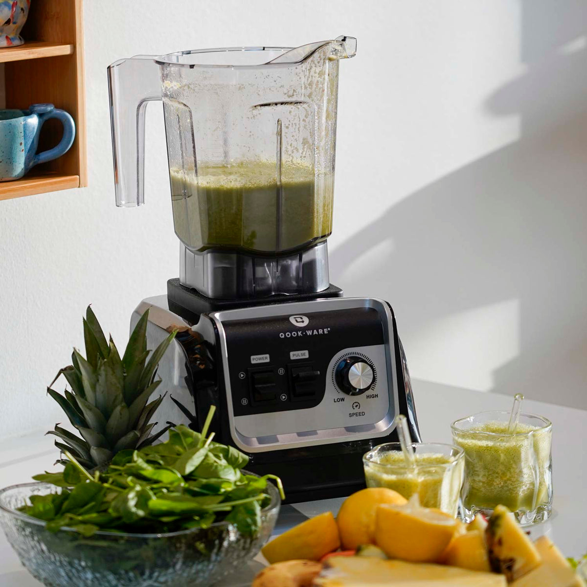 Groene smoothie in Qookware blender
