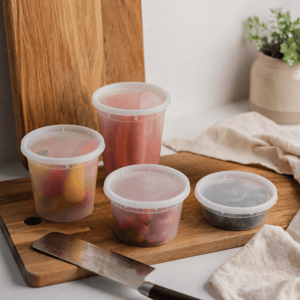 Deli containers – Opbevaringsbøtter med låg (60 stk.)