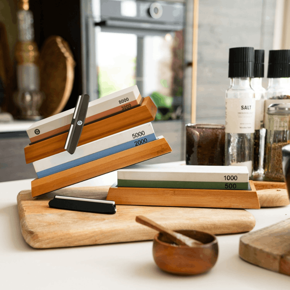Slijpsteenset met drie slijpstenen van Qookware