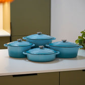 Complete pannenset van geëmailleerd gietijzer van Qookware
