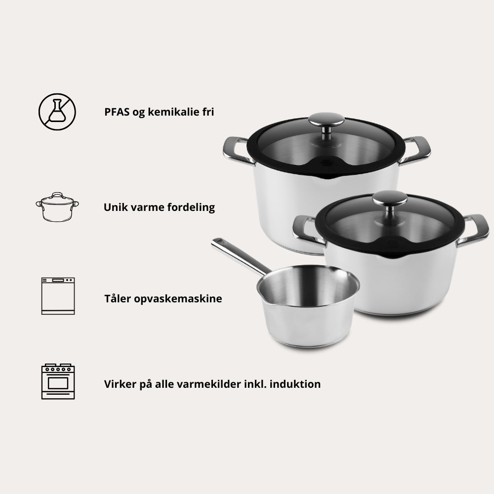 Pannenset 3-delig ChefGrade van Qookware