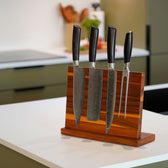 Magnetische messenhouder van acaciahout