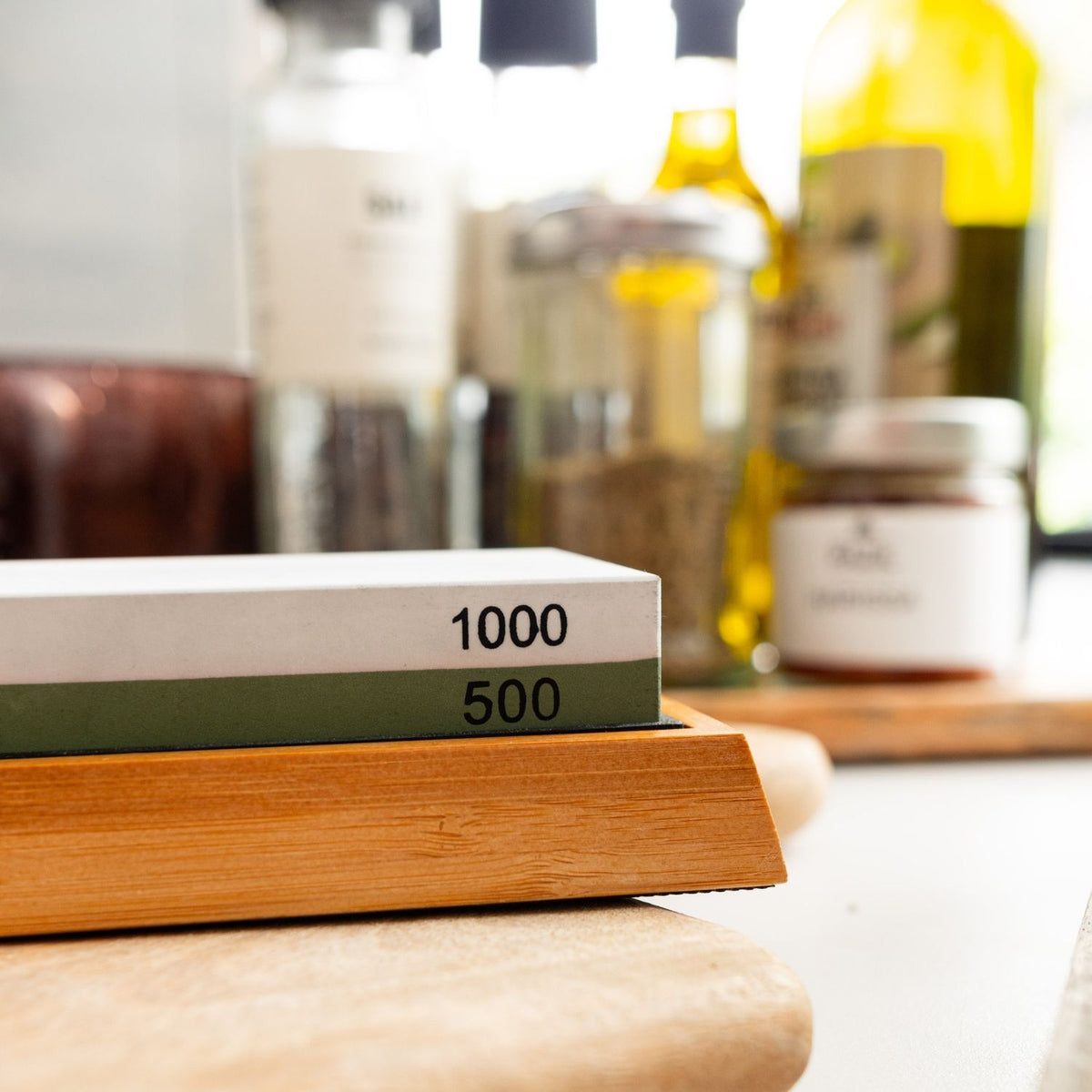 Slijpsteen 500/1000 voor het slijpen van keukenmessen van Qookware