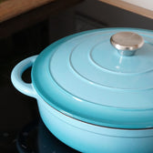 Geëmailleerde gietijzeren sauteerpan met deksel, 3,5 liter, van Qookware