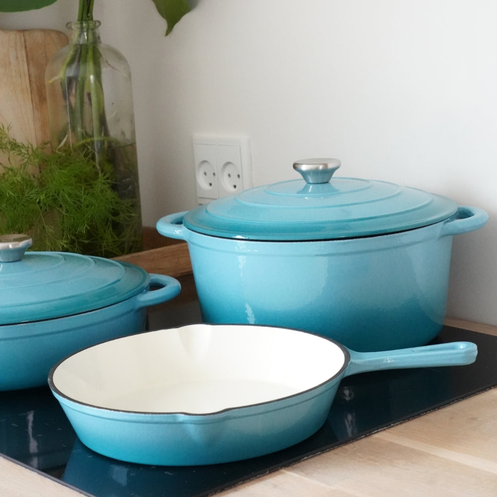 Kleine set van geëmailleerd gietijzer van Qookware